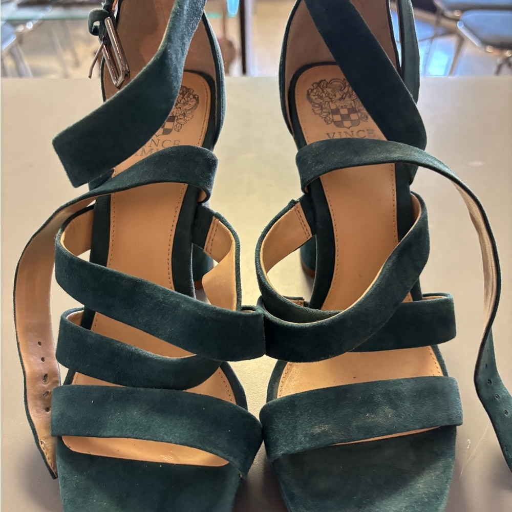 Vince Camuto Dark Teal  Suede Heels